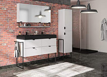 Allibert Mobili da Bagno Set Sottopensile 120 cm Lavandino Armadietto a Specchio Armadietto Laterale Pre-assemblati