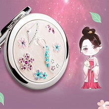 Chenbz Specchio di Trucco del Metallo Rosa, Specchio Portatile di Trucco Pieghevole dello Specchio del Trucco Semplice Specchio Piccolo