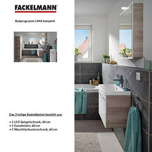 FACKELMANN - Set di mobili da bagno, 3 pezzi, colore: marrone e bianco Lima - Mobile sottolavabo in ghisa, 60 cm e LED