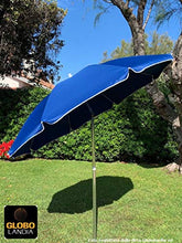 GLOBOLANDIA SRL 89503new - Ombrellone Parasole con Sacca da Spiaggia in Alluminio da 220 cm con Snodo per la Reclinazione Colore Blu, per Spiaggia, Giardino e Balcone