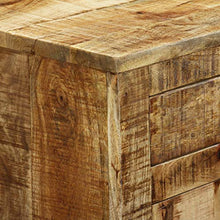Credenza con 2 Cassetti e 1 Armadietto in Legno Grezzo di Mango