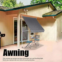 GOTOTOP - Tenda parasole retrattile per finestre, 300 x 120 cm, altezza regolabile 2-3 m, per esterni, per balcone e terrazza, colore: grigio