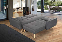Divano angolare convertibile, design scandinavo, in tessuto, colore: grigio