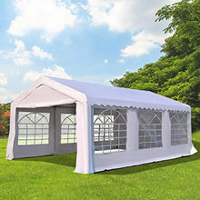 Outsunny Gazebo da Esterno Tendone per Feste Matrimonio Telaio in Acciaio Bianco (6m x 4m x2.8m)