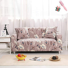 Morbuy Copridivano Fiore Copridivano Elasticizzato Fodera Copridivani Universale per Divano con Corda Fissa Sofa Protettore Copertura Divano Antiscivolo (3 posti,Rosa Grigio)