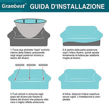 Granbest Copridivano Elasticizzato 3 posti Elegante Fodera Divano per Gatto Cani Mobili Coperture Lavabile Tessuto Jaquard (3 Posti, Nero)
