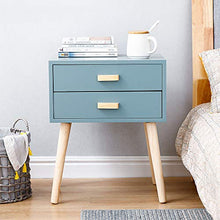 POPSPARK Comodino con Cassetto,Comodino Moderno,Tavolino/Comodino in MDF per Mobile Camera da Letto (Grigio Blu)