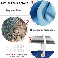 Tenda da Doccia 4Pcs Set con Tappeti, Tappeti Antiscivolo, Coperchio del Coperchio del Water, Stuoia di Forma U, Tende da Doccia Impermeabile con 12 Ganci