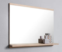 DOMTECH Specchio da bagno con ripiano, rovere Sonoma, specchio da bagno, specchio da parete, specchio da bagno