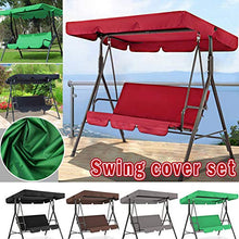 WWJJLL Set di Copertura da 3 posti a 3 posti, Impermeabile Sun Baldacchino Swing Balopy Seat Top Cover + Swing Seat Cover Outdoor Garden Decor Not Include Sedia,4