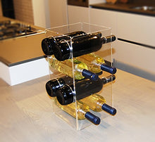Portabottiglie Porta Bottiglie da Vino da banco in plexiglass Trasparente Agata per 8 Bottiglie