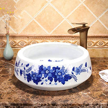 Jgophu - Lavabo da appoggio in porcellana, stile europeo