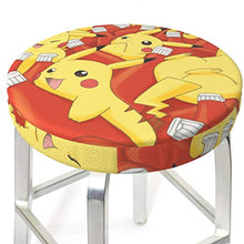 Pikachu - Coprisgabello rotondo per sedia da bar, lavabile, elastico, per sgabelli rotondi da 35,6 cm