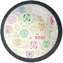 Dogs Pets Pomelli per Porta Set di 4 Pomelli per Mobili Manopole per Cassetti Cucina Armadio Vetro