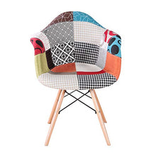 Sweethome - Set di 2 sedie da pranzo con rivestimento moderno patchwork, per cucina, soggiorno, ufficio, bar, (rosso)