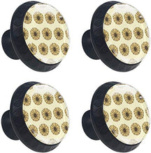 Girasoli-sfondo Pomelli per Porta Set di 4 Pomelli per Mobili Manopole per Cassetti Cucina Armadio Vetro
