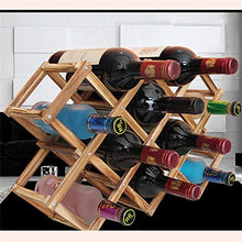 Stephen Wine Racks - Classical Wooden Red Wine Rack Beer Foldable 10 Bottle Holder Kitchen Bar Display Shelf Organizer Home Table Decor - by 1 PCS