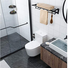 OLDJTK Scaffale portasciugamani in Alluminio Spazio con Multi Barra portasciugamani, binari Pieghevoli a Doppia Parete for Porta Asciugamani con Ganci, Lunghezza 60 cm