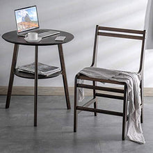 Jcnfa-Tavoli Tavolino Rotondo del Divano, Doppio Tavolo da stoccaggio, tavolino da caffè del Balcone, tavolino Multifunzionale, Gambe di bambù, 2 Colori