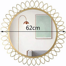 Specchio Decorativo per Bagno, Specchio da Toeletta Rotondo da Parete in Ferro Battuto