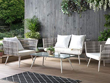 Beliani Set da Giardino in Rattan PE Crema Divanetto e 2 Poltrone con Tavolino RAGUSA