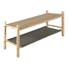 Meubletmoi - Copriletto in legno di frassino e feltro grigio, stile bordo mare, AGDE 6575