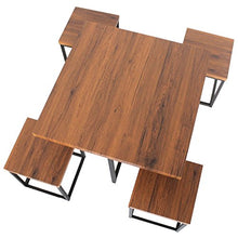 MOD. Assisi Set Tavolo Bar e 4 Sgabelli Marrone Sedie Mobili Relax