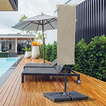 Outsunny Copertura per Ombrellone Impermeabile, Copri Ombrellone da Giardino Antistrappo, Cachi Φ57x160cm