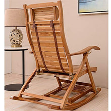 HOUMEL Sedie da Giardino Poltrona, Sedia Regolabile Sdraio Dondolo Sedia Pieghevole Bamboo Lounge for Patio o da Spiaggia, Balcone, Parco o Campeggio