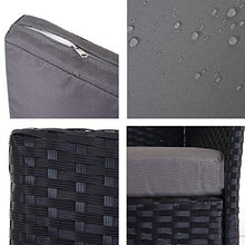 Mendler Serie Halden per l'esterno Divano Sofa 3 posti polyrattan Antracite con Cuscino Antracite