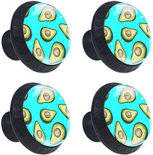 Fruit Avocado Pattern Blue Pomelli per Porta Set di 4 Pomelli per Mobili Manopole per Cassetti Cucina Armadio Vetro