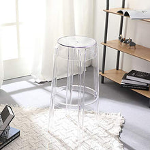 ZXWNB Sgabello da Bar Trasparente Alto 28,5 cm,Trasparente,A