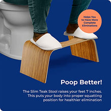 Squatty Potty The Original - Sgabello da bagno con finitura in teak sottile, 17 cm