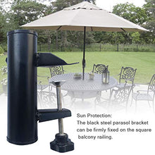 SH-Flying Supporto per ombrellone per ringhiera/corrimano per Balcone, Supporto per ombrellone Molto Robusto, Supporto per palo per ombrellone per Balcone per ringhiere Orizzontali