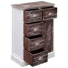 SKM Credenza con 10 Cassetti Marrone 113x30x79 cm in Legno