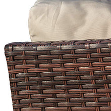 Outsunny Divano da Esterno 2 Posti in Rattan PE, Panchina da Giardino con Cuscini e Braccioli, 120x63x77cm Marrone