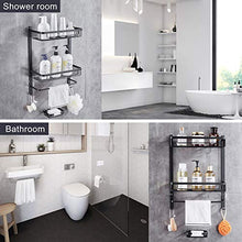 Hoomtaook Mensole Bagno Portasapone Porta Shampoo Doccia Antiruggine in Alluminio Bagno a Parete 4 Funzioni Nero
