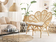 Beliani Panca da Giardino in Rattan Naturale Stile Boho da Giardino Florentine