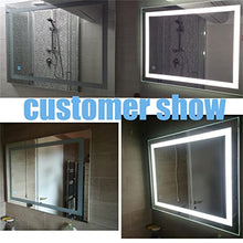 Turefans Specchio Bagno, Specchio Luce LED con Illuminazione Interruttore per Il Bagno, Bianco Freddo, 50 * 70cm