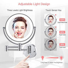 HGXC Specchio per Il Trucco Specchio da Barba con ingrandimento a Parete 10X Specchio da Bagno con luci e ingrandimento