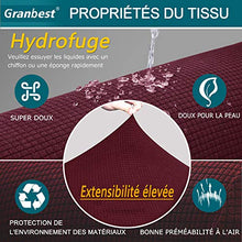 Granbest - Copridivano impermeabile a 3 posti con braccioli, rivestimento per divano estensibile Jacquard per soggiorno (3 posti, rosso Vineux)