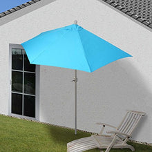 Ombrellone da balcone salvaspazio Parla Plus 145x285x252cm azzurro senza base