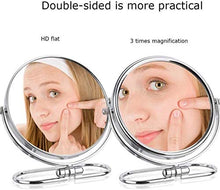 Trucco specchio con luci Modern Fashion Makeup Mirror Specchio ingranditore, Specchio cosmetico 10x Zoom Tavolo doppio lato Top HD Beauty Make Up Mirror Specchio Freestanding Table Top Rasatura LBWARM