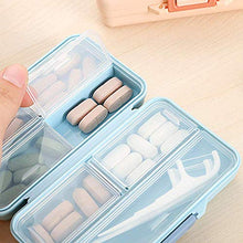 BGSFF Portapillole da Viaggio Fashion Pill Organizer 7 Griglie per ridurre l'odore Dispenser di Pillole mediche Blue Tuba