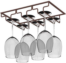 DJSMjbj Portabicchieri da vino con finitura in ferro da appendere, per bar, cucina, facile da installare (dimensioni: 3 file)