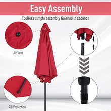 giordano shop Ombrellone da Giardino in Alluminio Ø2,7m Outsy Rosso