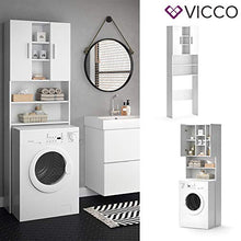 Vicco Armadio per lavatrice Luis Armadio per il bagno bianco, 190 x 64 cm