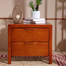 WALNUTA Comodino in Legno massello Comodino Semplice e Moderno per la Protezione dell'ambiente ， Mini Comodino per Camera da Letto con Doppio cassetto