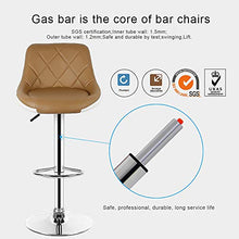 POPSPARK Set di 2 sgabelli da Bar con Schienale e Sedile Ben Imbottiti, Altezza Regolabile e Rotazione di 360 ° (Marrone)