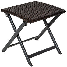 TecTake 402216 Sgabello Pieghevole, Polyrattan Sedia Tavolo, Resistente alle Intemperie, 41x42x43 cm, Marrone